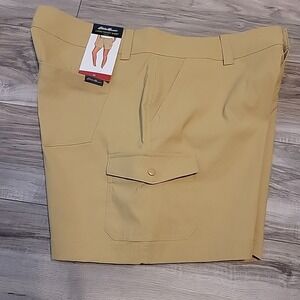 Eddie Bauer Cargo Pocket Shorts Womens 14 Khaki Tan NWT‎